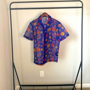 Mens Sheer ASOS Shirt Flower patter. Great for layering. Cool. Young. Fresh.